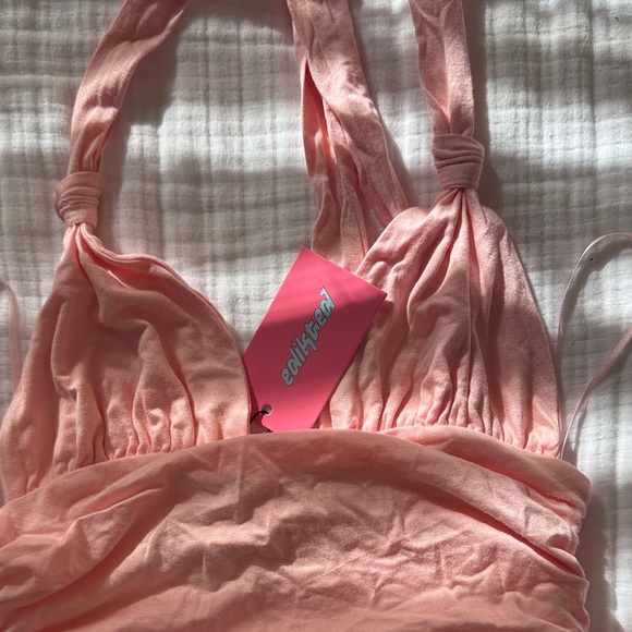 Edikted Light Pink Ruched Halter Top - Picture 2 of 4